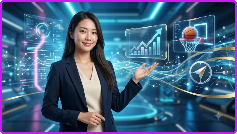 Bóng rổ với biểu đồ xu hướng tăng thể hiện sự phổ biến của cá cược bóng rổ trực tuyến