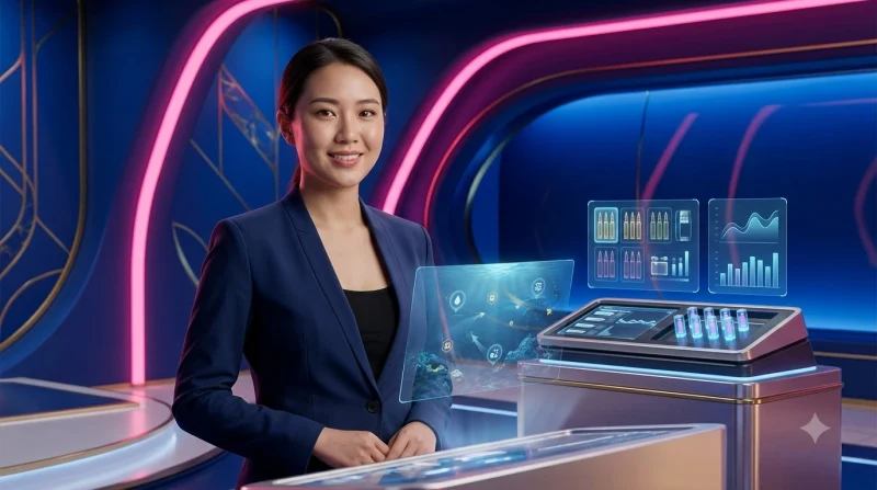 Giao diện hologram dưới nước hiển thị biểu đồ và đường ngắm bắn cá, minh họa tiêu chí xây dựng chiến thuật quản lý đạn bắn cá SC88