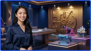 Minh họa giao diện, mục tiêu và vũ khí trong Chọn vũ khí bắn cá SC88.