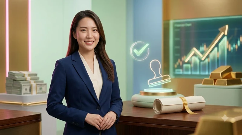 Minh họa lợi ích tham gia ưu đãi đúng quy định với biểu đồ tăng trưởng và biểu tượng phần thưởng