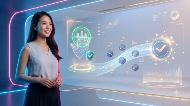 Minh họa ý tưởng xác thực sinh trắc học và bảo mật tài khoản trên thiết bị di động